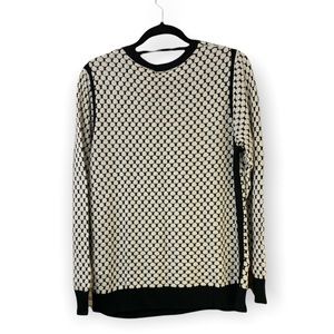 Merona XL Black and White Pullover Sweater, with Black Trim.